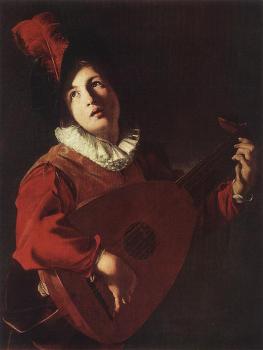 Bartolomeo Manfredi : Lute Playing Young